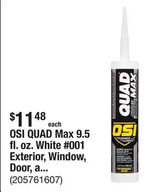 The Home Depot OSI QUAD Max 9.5 fl. oz. White #001 Exterior, Window, Door, and Siding Caulk Sealant offer