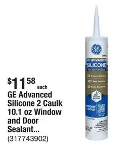 The Home Depot GE Advanced Silicone 2 Caulk 10.1 oz Window and Door Sealant Clear offer