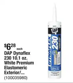 The Home Depot DAP Dynaflex 230 10.1 oz. White Premium Elastomeric Exterior/Interior Window, Door and Trim Sealant offer