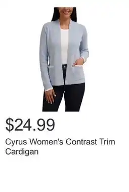 Costco Cyrus Women's Contrast Trim Cardigan offer
