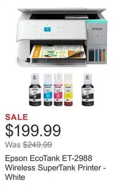 Costco Epson EcoTank ET-2988 Wireless SuperTank Printer - White offer