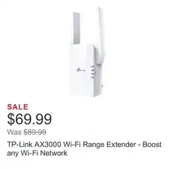 Costco TP-Link AX3000 Wi-Fi Range Extender - Boost any Wi-Fi Network offer