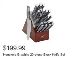 Costco Henckels Graphite 20-piece Block Knife Set offer