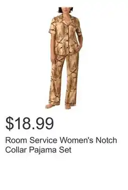 Costco Room Service Women's Notch Collar Pajama Set offer