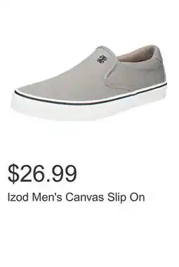 Costco Izod Men's Canvas Slip On offer
