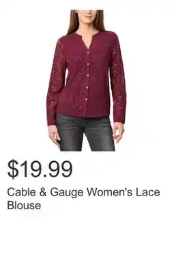 Costco Cable & Gauge Women's Lace Blouse offer