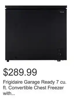 Costco Frigidaire Garage Ready 7 cu. ft. Convertible Chest Freezer with Black Granite Finish offer