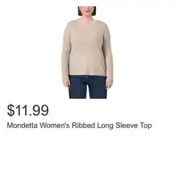 Costco Mondetta Women's Ribbed Long Sleeve Top offer