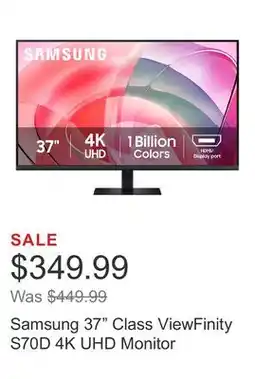 Costco Samsung 37 Class ViewFinity S70D 4K UHD Monitor offer
