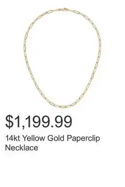Costco 14kt Yellow Gold Paperclip Necklace offer