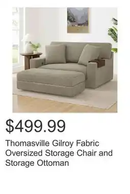 Costco Thomasville Gilroy Fabric Oversized Storage Chair and Storage Ottoman offer