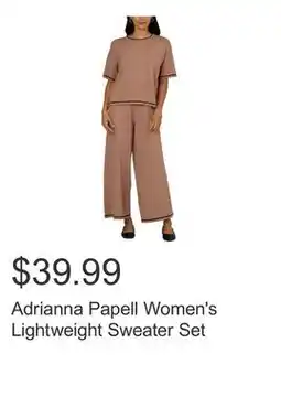 Costco Adrianna Papell Women's Lightweight Sweater Set offer