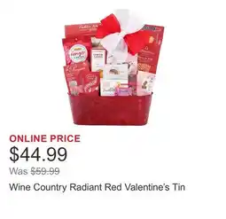 Costco Wine Country Radiant Red Valentine's Tin offer
