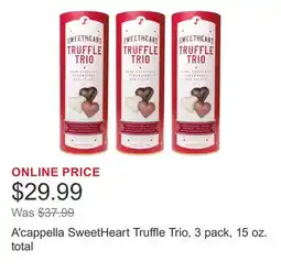 Costco A'cappella SweetHeart Truffle Trio, 3 pack, 15 oz. total offer