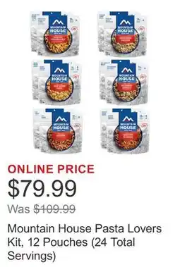 Costco Mountain House Pasta Lovers Kit, 12 Pouches (24 Total Servings) offer