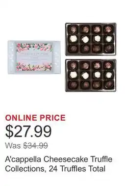 Costco A'cappella Cheesecake Truffle Collections, 24 Truffles Total offer