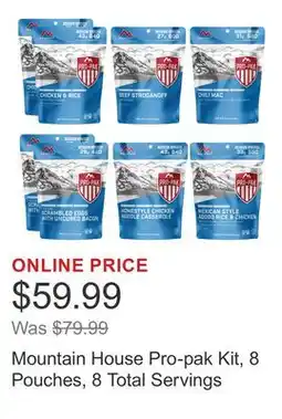 Costco Mountain House Pro-pak Kit, 8 Pouches, 8 Total Servings offer