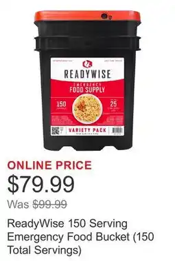 Costco ReadyWise 150 Serving Emergency Food Bucket (150 Total Servings) offer