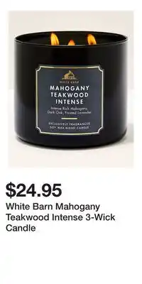 Bath & Body Works White Barn Mahogany Teakwood Intense 3-Wick Candle offer