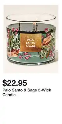 Bath & Body Works Palo Santo & Sage 3-Wick Candle offer