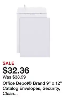 Office Depot Office Depot Brand 9 x 12 Catalog Envelopes, Security, Clean Seal, White, Box Of 100 offer