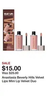 Ulta Beauty Anastasia Beverly Hills Velvet Lips Mini Lip Velvet Duo offer