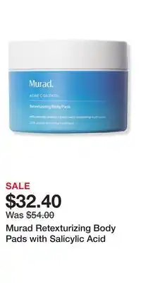 Ulta Beauty Murad Retexturizing Body Pads with Salicylic Acid offer