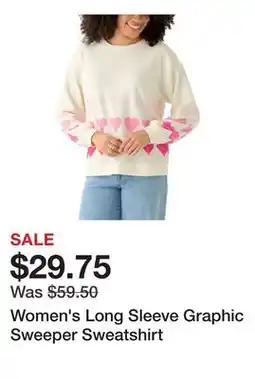 Belk Women's Long Sleeve Graphic Sweeper Sweatshirt offer