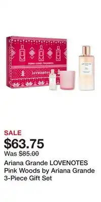 Ulta Beauty Ariana Grande LOVENOTES Pink Woods by Ariana Grande 3-Piece Gift Set offer