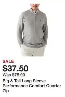Belk Big & Tall Long Sleeve Performance Comfort Quarter Zip offer