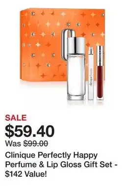 Belk Clinique Perfectly Happy Perfume & Lip Gloss Gift Set - $142 Value! offer