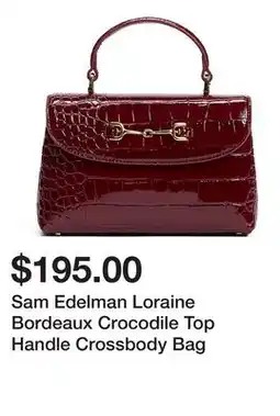 Belk Sam Edelman Loraine Bordeaux Crocodile Top Handle Crossbody Bag offer