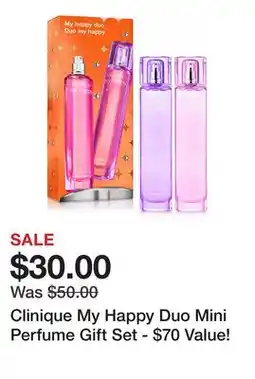Belk Clinique My Happy Duo Mini Perfume Gift Set - $70 Value! offer