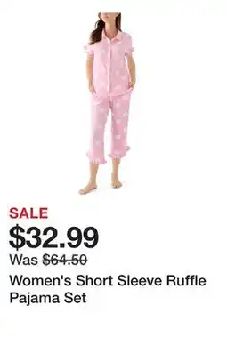 Belk Women's Short Sleeve Ruffle Pajama Set offer