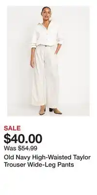 Old Navy Old Navy High-Waisted Taylor Trouser Wide-Leg Pants offer