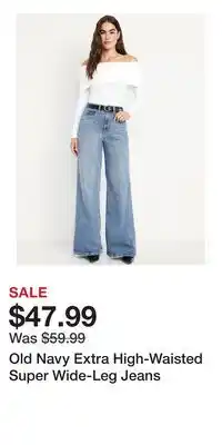 Old Navy Old Navy Extra High-Waisted Super Wide-Leg Jeans offer