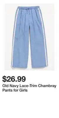 Old Navy Old Navy Lace-Trim Chambray Pants for Girls offer