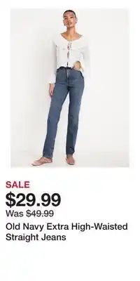 Old Navy Old Navy Extra High-Waisted Straight Jeans offer