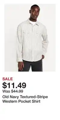 Old Navy Old Navy Textured-Stripe Western Pocket Shirt offer