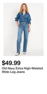 Old Navy Old Navy Extra High-Waisted Wide-Leg Jeans offer