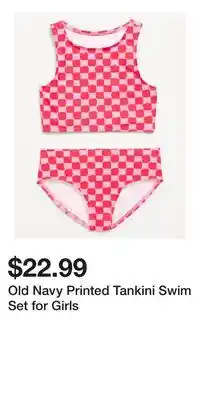 Old Navy Old Navy Printed Tankini Swim Set for Girls offer