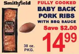 Market Basket Smithfield baby back pork ribs offer