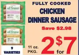 Market Basket Fully cooked chicken dinner sausage offer