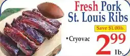 Market Basket Fresh Pork St. Louis Ribs offer