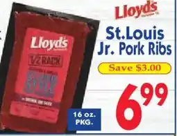 Market Basket Lloyd's St.Louis Jr. Pork Ribs offer