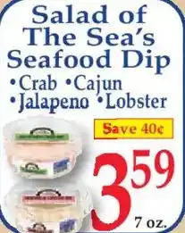 Market Basket Salad of The Sea's Seafood Dip offer