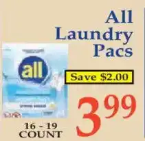 Market Basket All Laundry Pacs offer