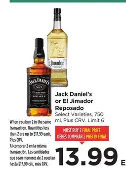 Food 4 Less Jack Daniel's or El Jimador Reposado offer