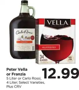 Food 4 Less Peter Vella or Franzia offer