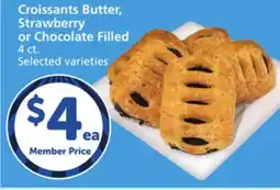 Vons Croissants Butter, Strawberry or Chocolate Filled offer